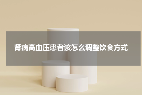 肾病高血压患者该怎么调整饮食方式